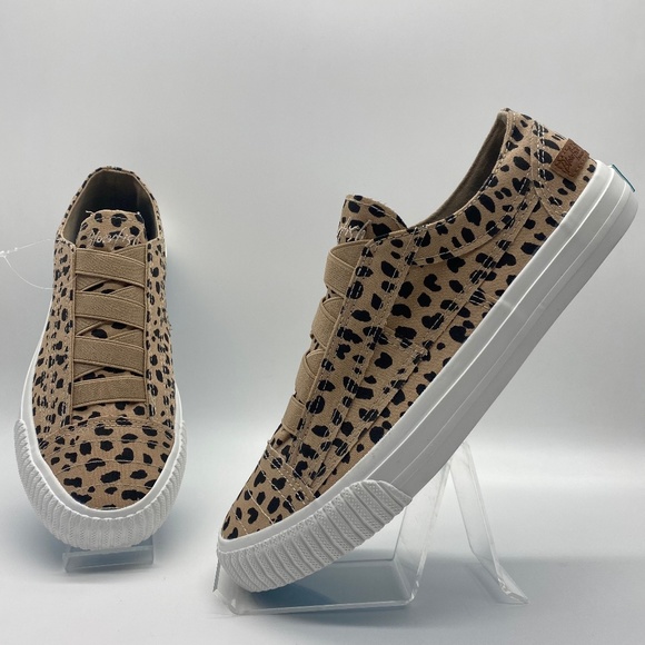 Blowfish Malibu Women’s Latte Leopard Spots Cotton Canvas Slip On Sneaker - Picture 1 of 13